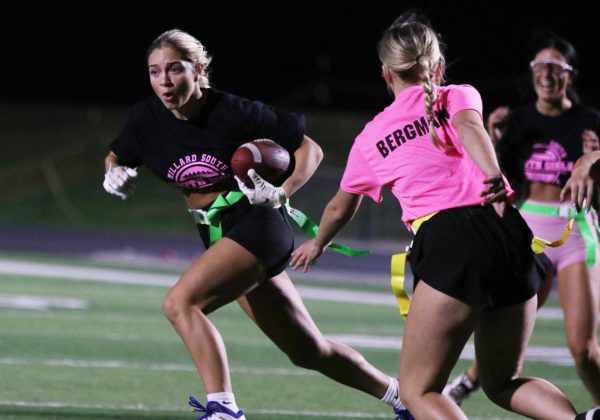  Senior running back, Addison Zavala takes off down the field. 