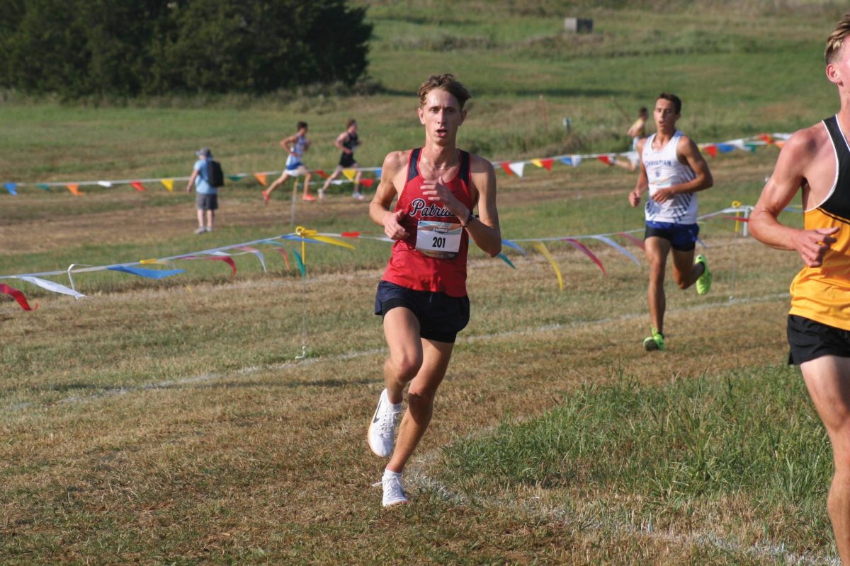 Senior Dalton Heller powers through race at Platte River Rumble at Mahoney State Park. Heller got 5th place, finishing with a time of 15:22:24.