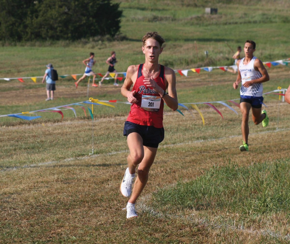 Senior Dalton Heller powers through race at Platte River Rumble at Mahoney State Park. Heller got 5th place, finishing with a time of 15:22:24.
