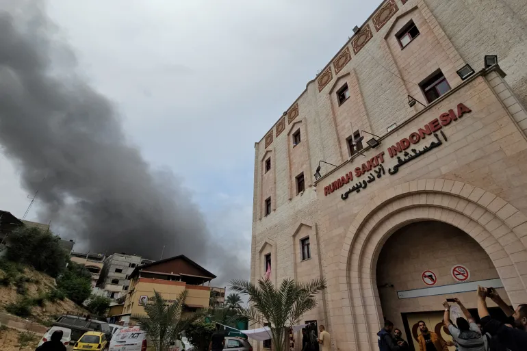 The Dar al-Shifa hospital, bombed by Israeli military.