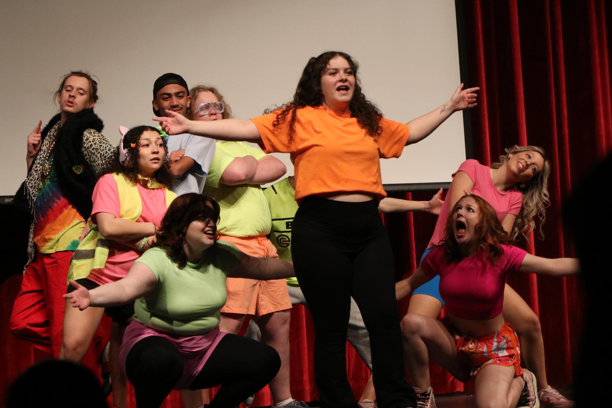 Contestants performed an opening dance number in neon outfits. Photo by Marissa Gergen.
