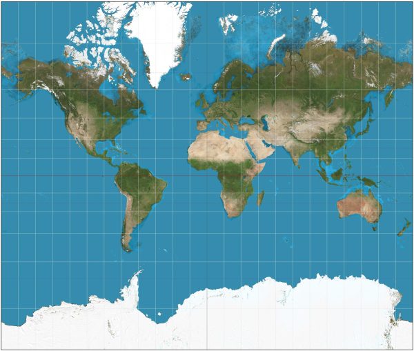 Mercator map. 
