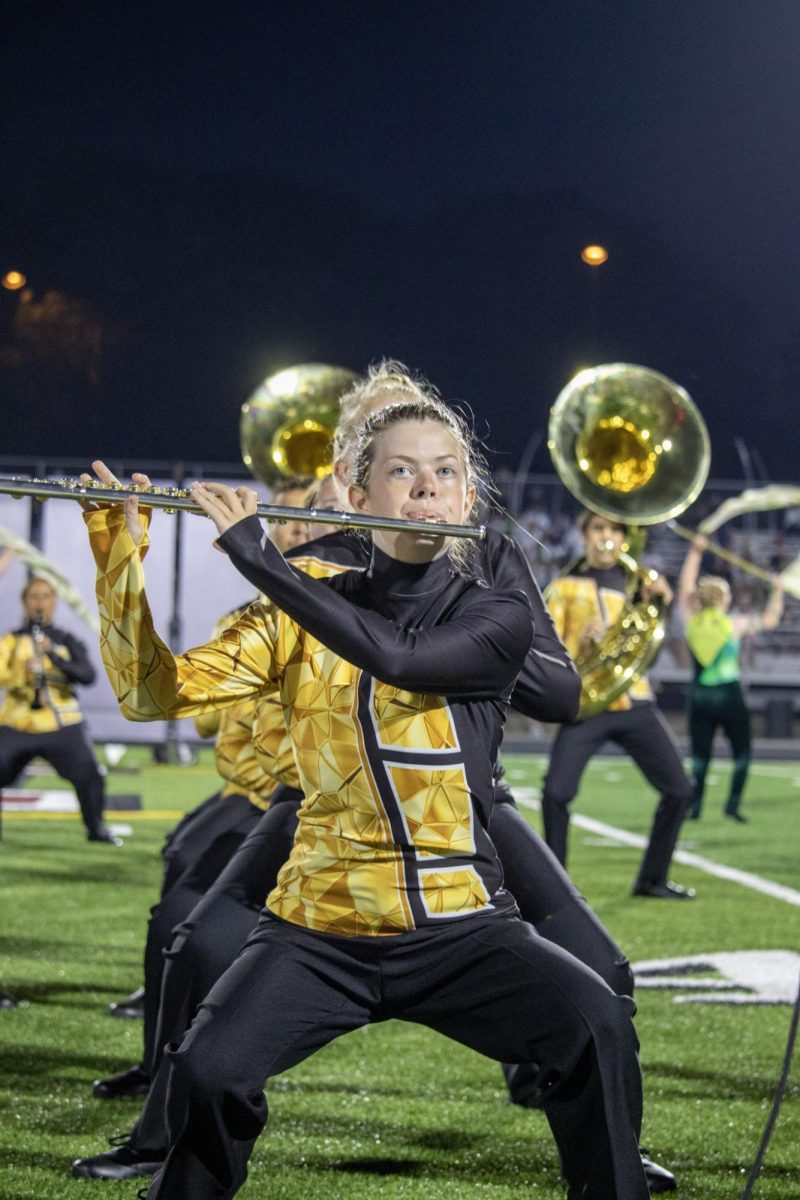 Freshamn Sarah Steventon Playing the Flute During half time 