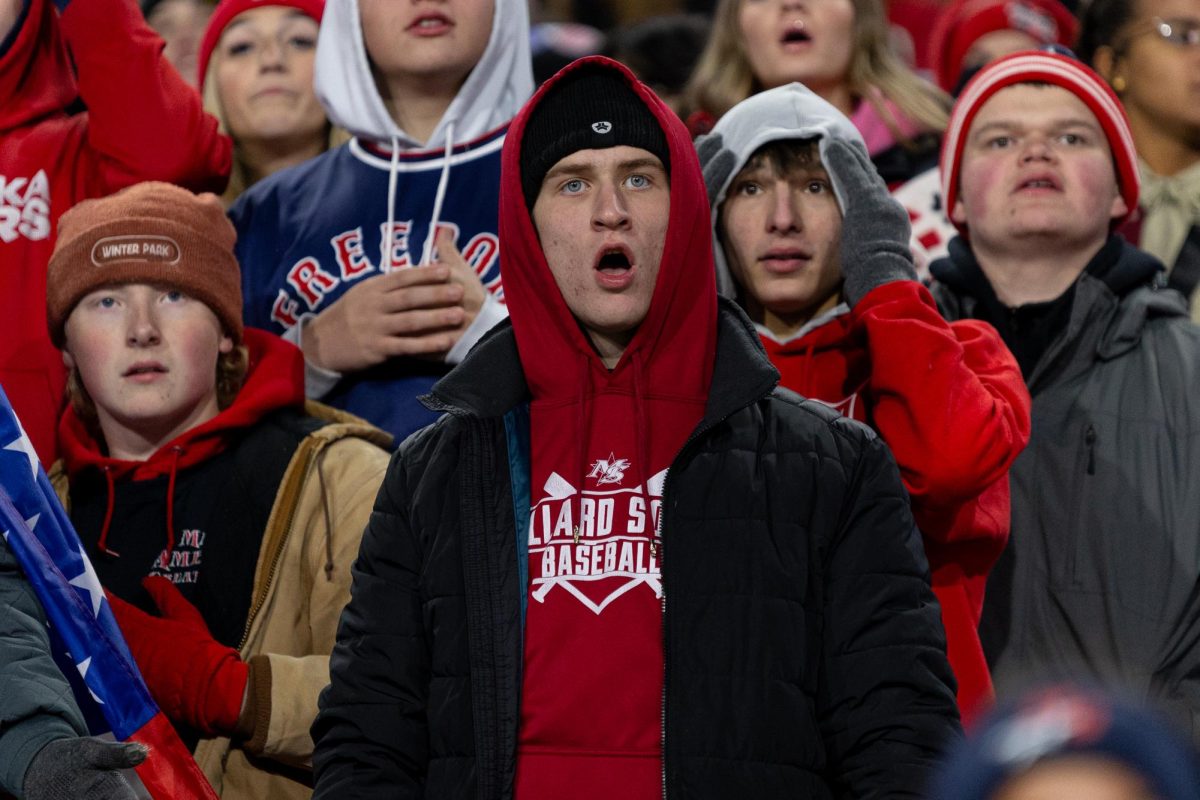 Senior Noah Haakinson in shock after Omaha Westside scores a touchdown to take the lead.