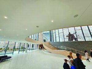 Joslyn Art Museum's new main entrance and stairs to the expanded galleries 