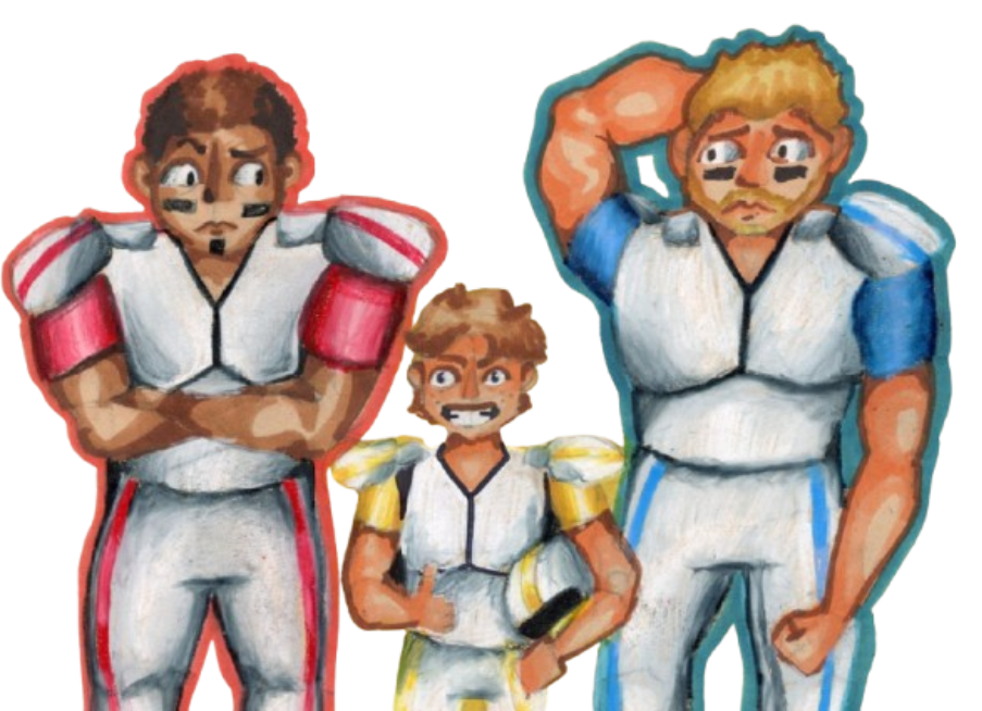 I wanted to show the differences between high school athletes and eighth grade athletes with this colored pencil and alcohol marker illustration.