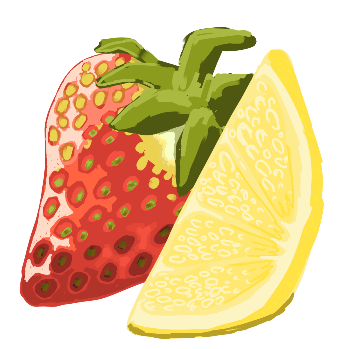 This artwork was created in accompaniment with a review by Adalyn Jensen of Arby's Strawberry Lemonade. I created this on ProCreate.